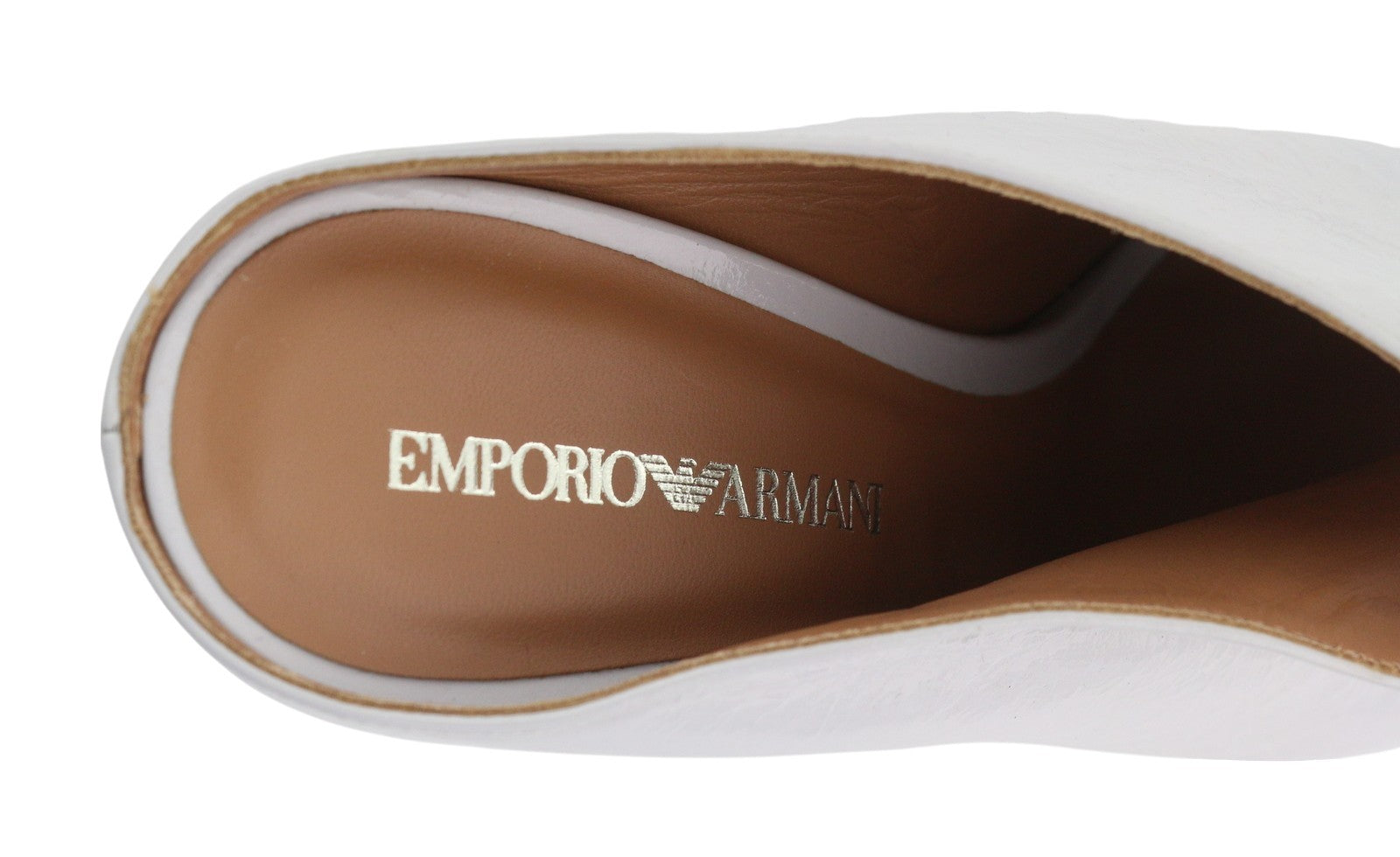 EMPORIO ARMANI X3R016 Women Heels EU37 Grey Leather Heeled Slip On Strap Details