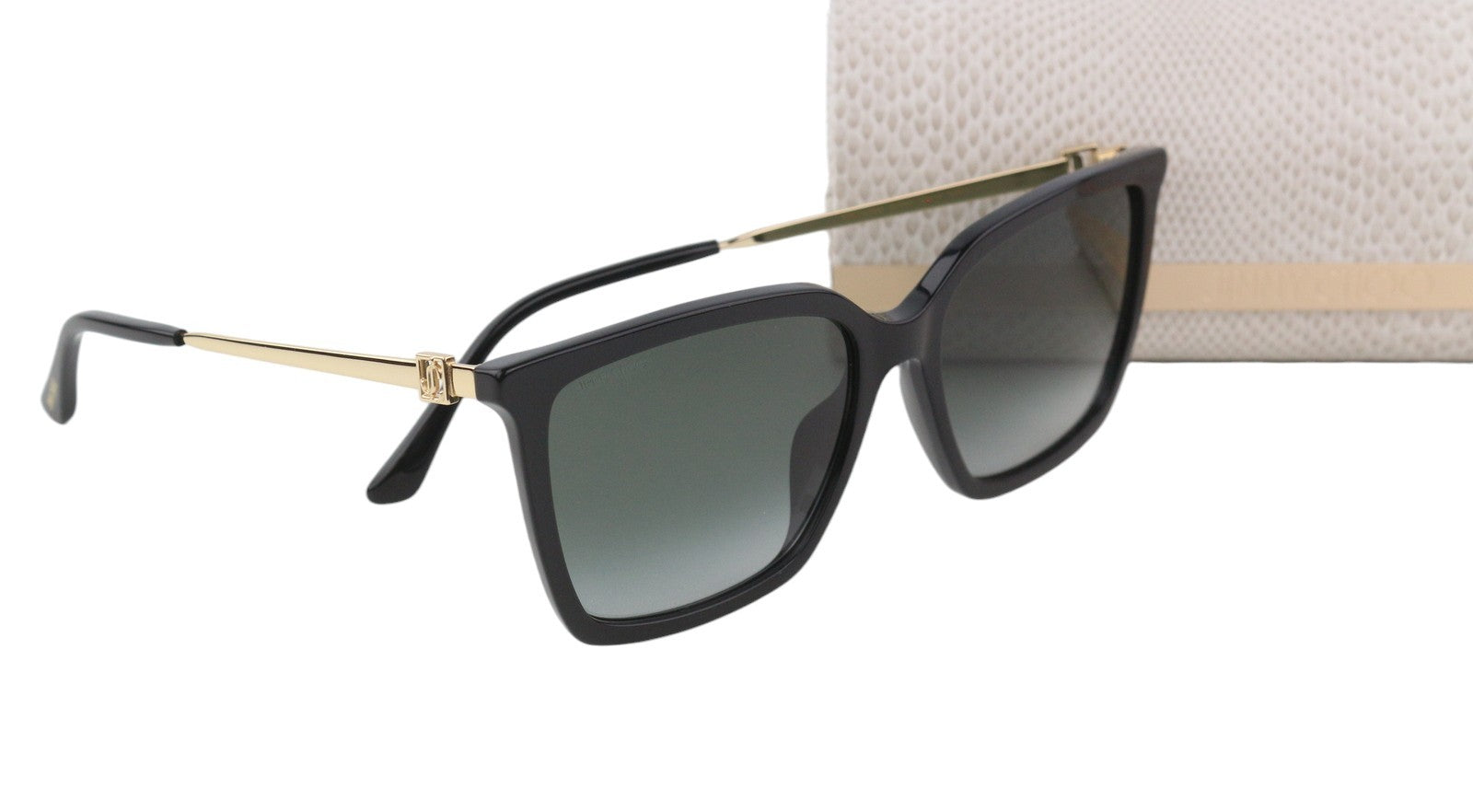JIMMY CHOO Totta/G/S Women Sunglasses OS Black Tinted Square Casual RRP$319