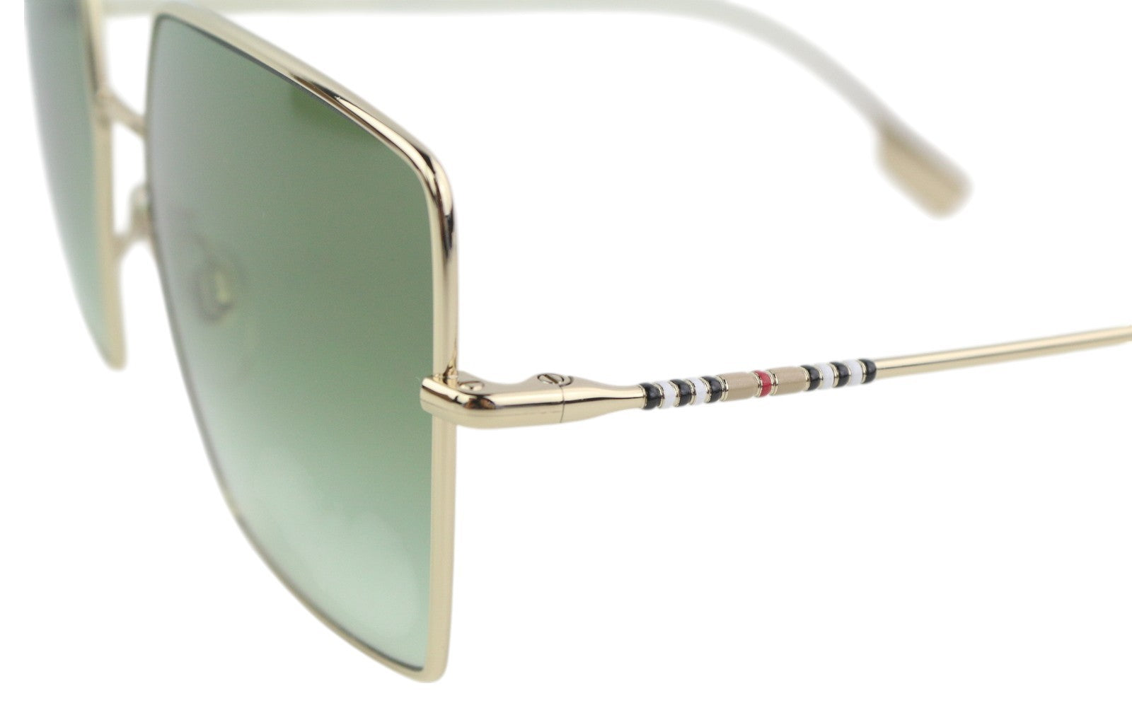 BURBERRY Daphne Women Sunglasses OS Gold Frame Butterfly Green Lenses RRP€270