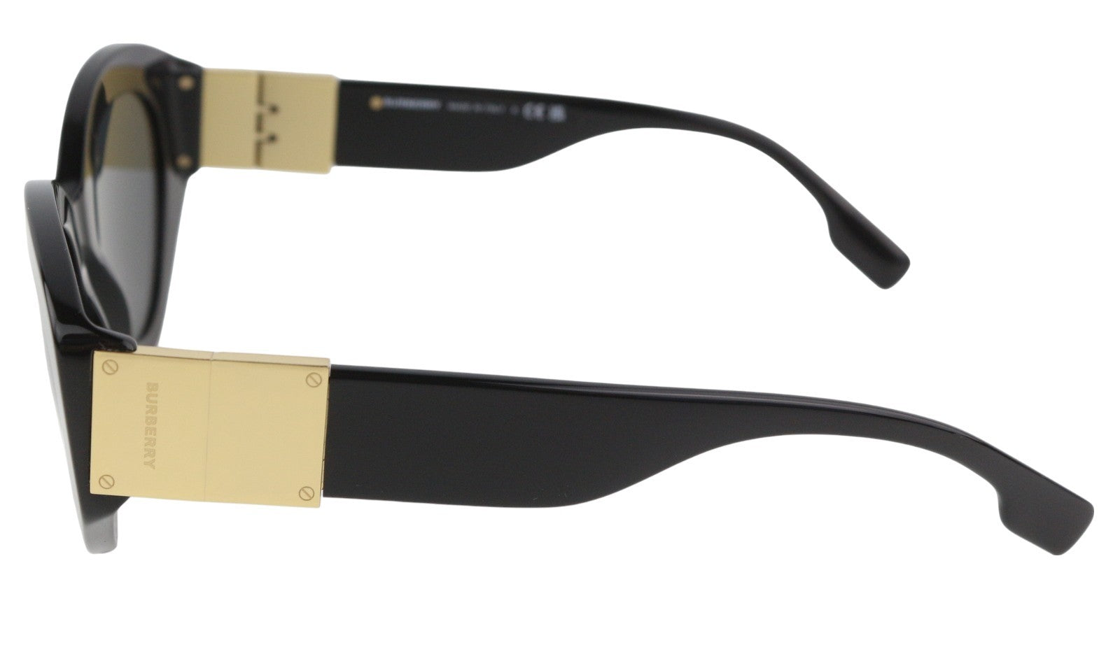 BURBERRY Sophia Women Sunglasses OS Black Tinted Cat-Eye Gold Details RRP€250