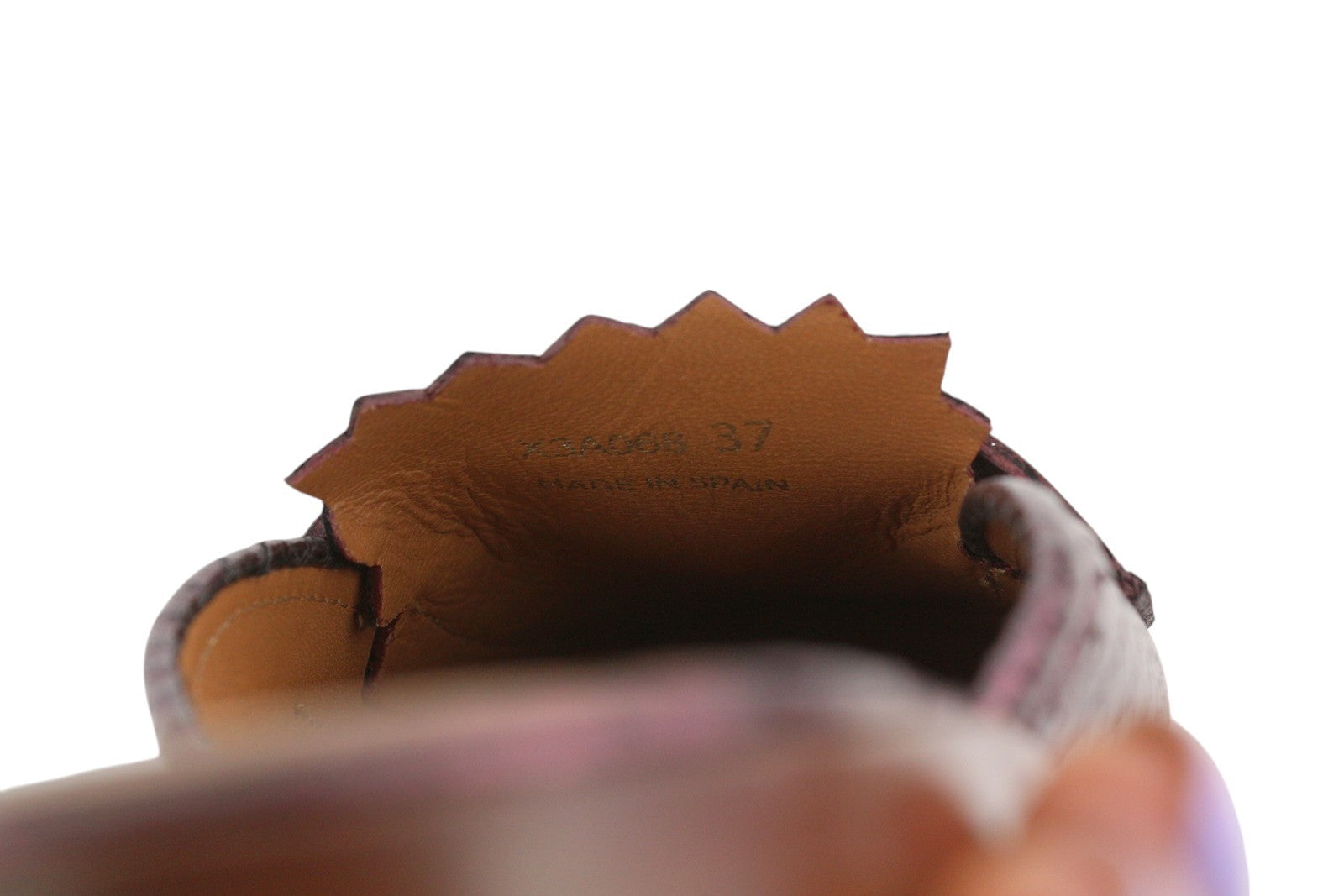 EMPORIO ARMANI X3A068 Women Flats EU37 Purple Leather Slip-On Sandals Mule Shiny