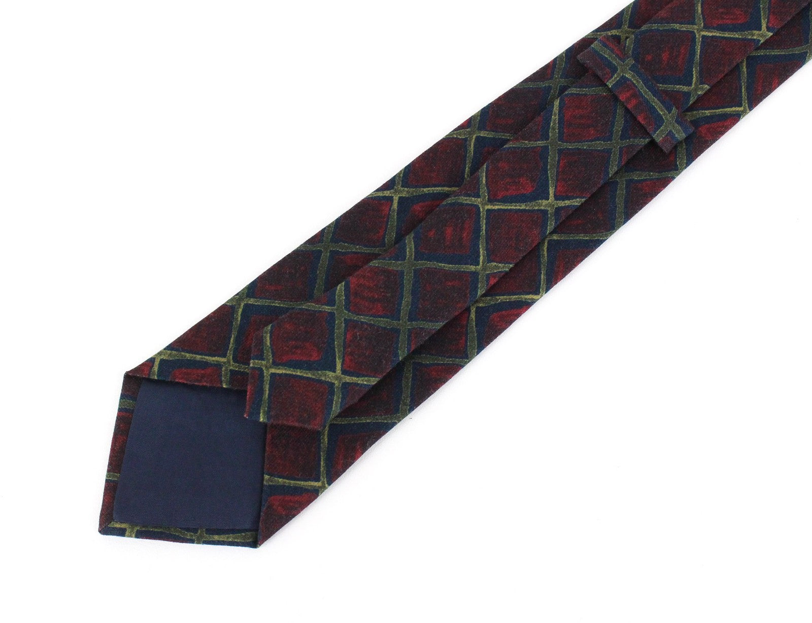 SUITSUPPLY Men's Red Blue Wool Tie ~150x8cm Patterned Pointed-End Classic