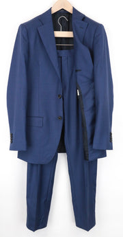 SUITSUPPLY Lazio Men's Wool Slim Suit UK40L S110 Melange Blue 2-Piece