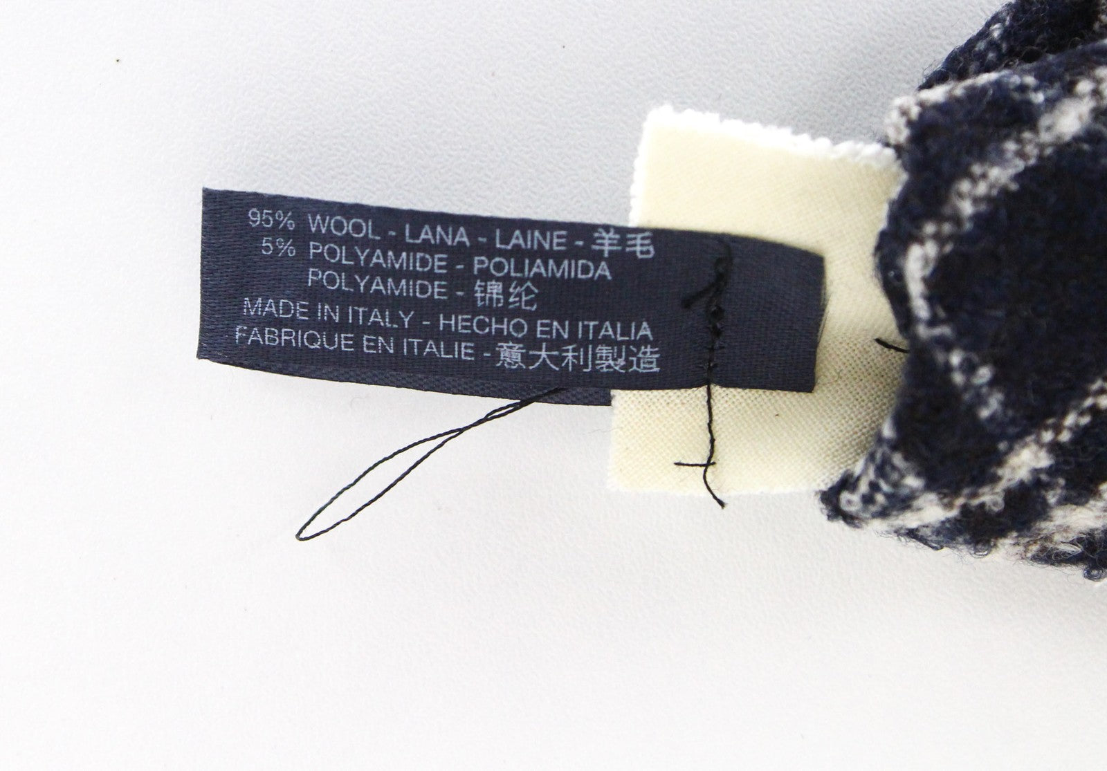 SUITSUPPLY Men's Navy Wool Blend Tie ~150x8cm Formal Checked Pointed-End