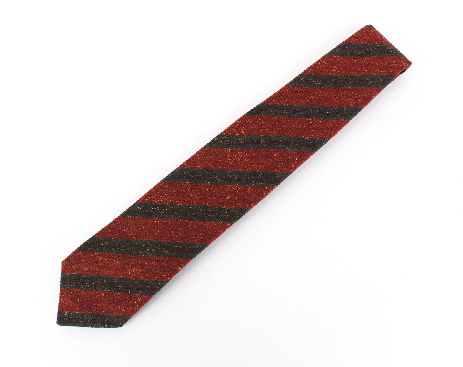 SUITSUPPLY Men's Red Wool Silk Tie ~150x8cm Classic Stripe Pointed End