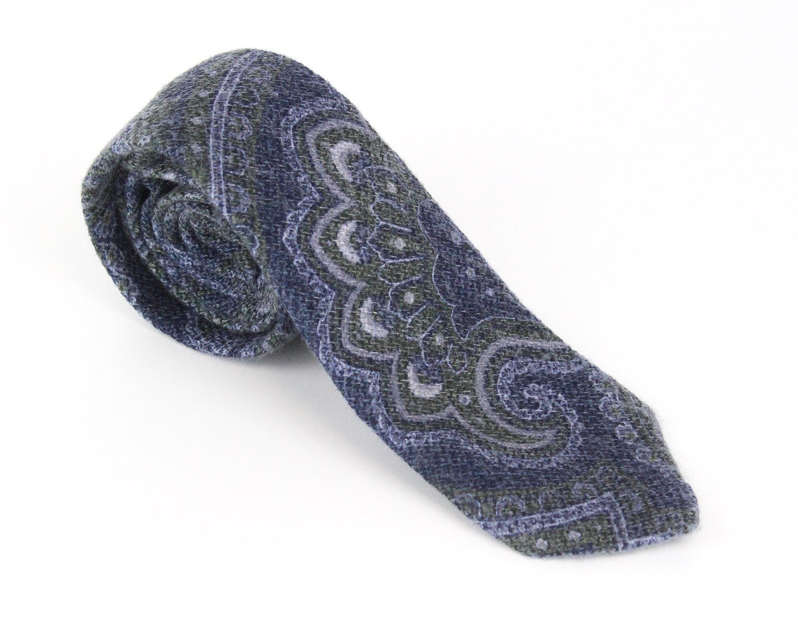 SUITSUPPLY Tie for Men 150x8cm Blue Wool Blend Oriental Pattern Formal Look