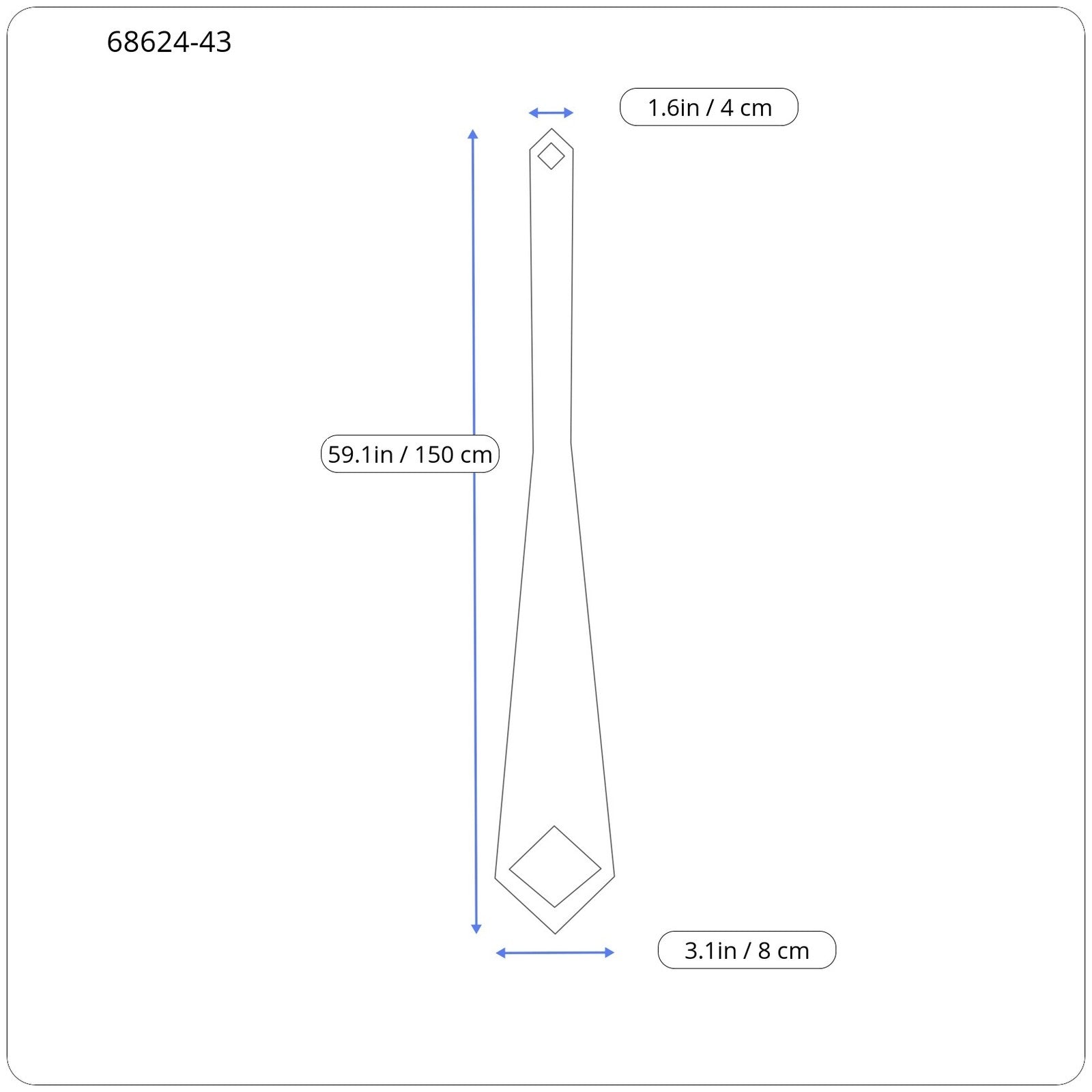 SUITSUPPLY Tie for Men 150x8cm Blue Wool Blend Oriental Pattern Formal Look