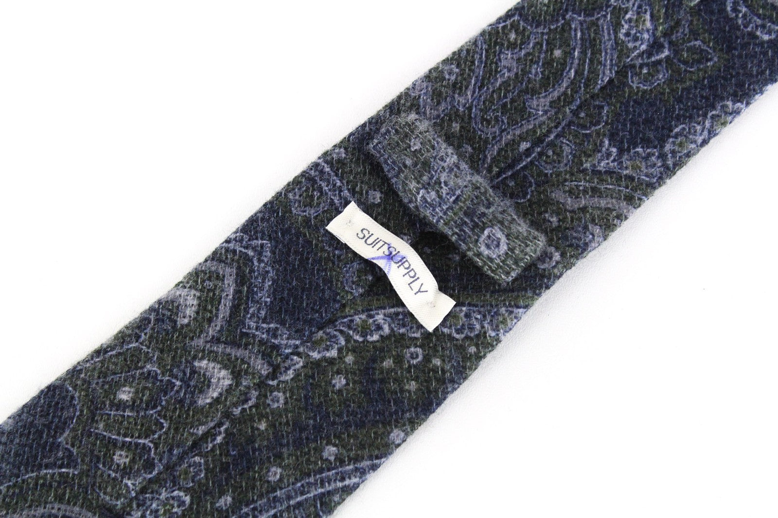 SUITSUPPLY Tie for Men 150x8cm Blue Wool Blend Oriental Pattern Formal Look