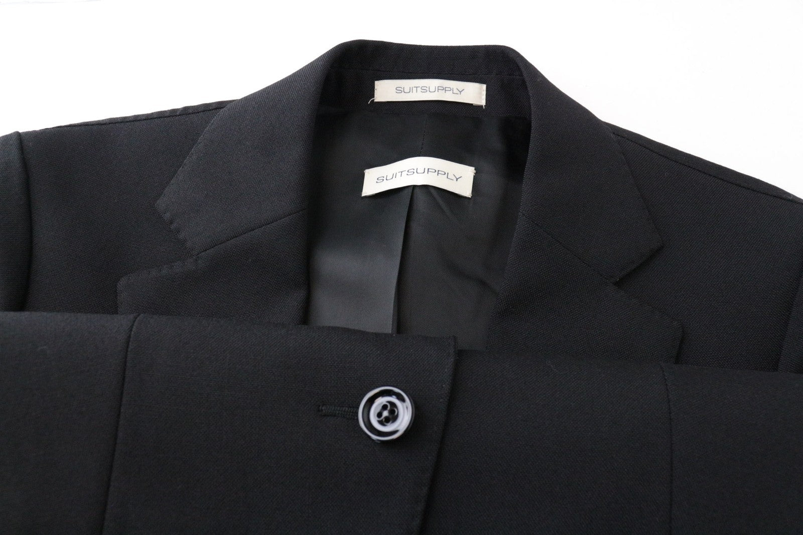 SUITSUPPLY Cameron Women's Blazer UK8R Wool Mohair Slim Black Notched Cut