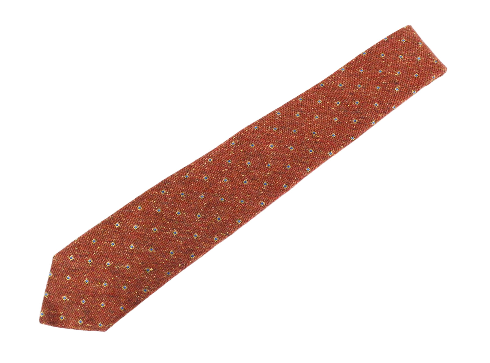 SUITSUPPLY Men's Orange Tie ~150x8cm Wool Silk Blend Pointed-End Patterned