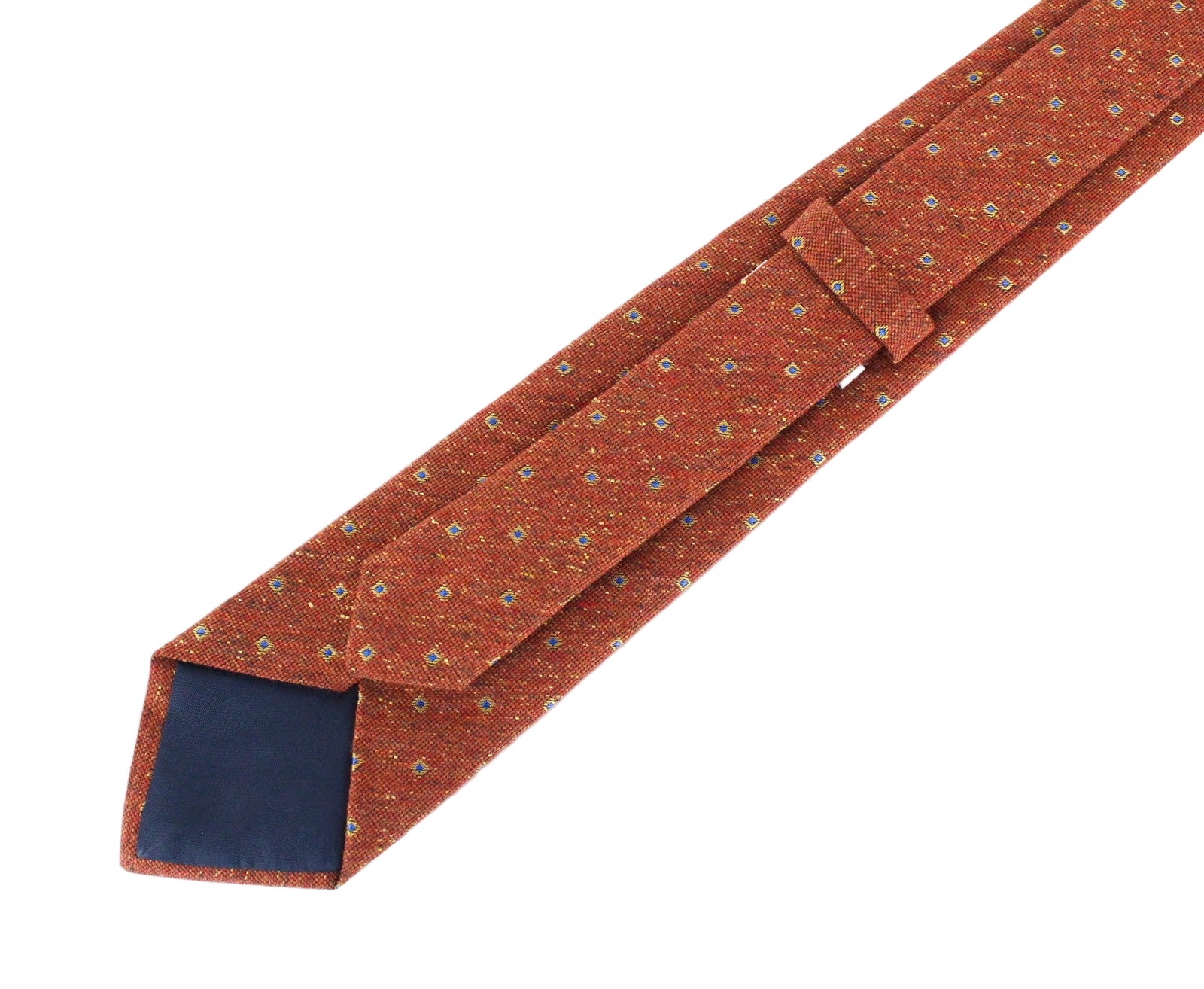 SUITSUPPLY Men's Orange Tie ~150x8cm Wool Silk Blend Pointed-End Patterned