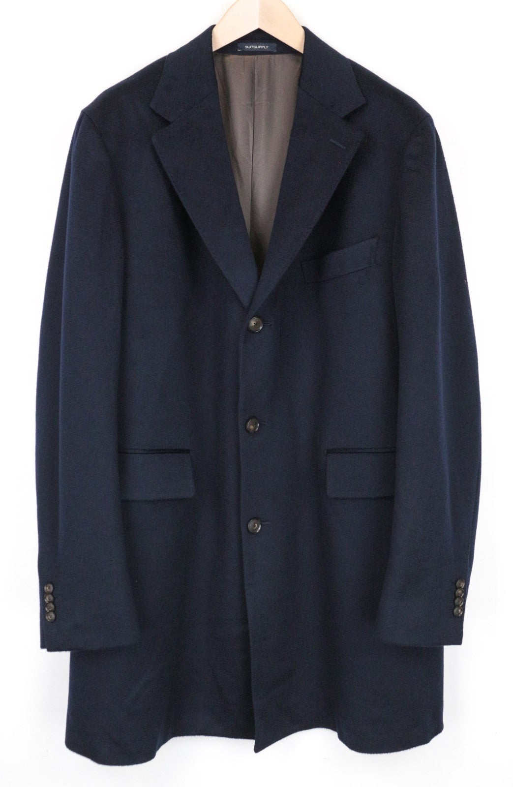 SUITSUPPLY Vicenza Men's Coat UK52S Navy Cashmere Circular Jort Mid-Length