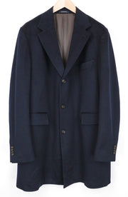 SUITSUPPLY Vicenza Men's Coat UK52S Navy Cashmere Circular Jort Mid-Length