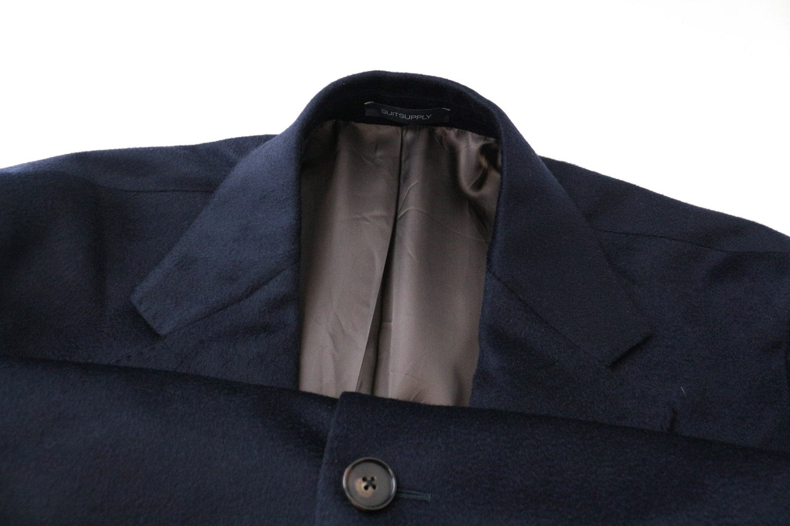 SUITSUPPLY Vicenza Men's Coat UK52S Navy Cashmere Circular Jort Mid-Length