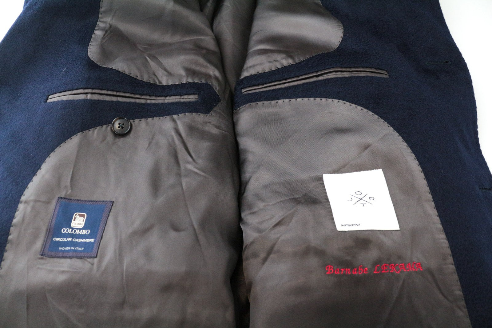 SUITSUPPLY Vicenza Men's Coat UK52S Navy Cashmere Circular Jort Mid-Length