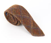 SUITSUPPLY Wool Silk Tie for Men 150x8cm Brown Pointed-End Pattern Formal