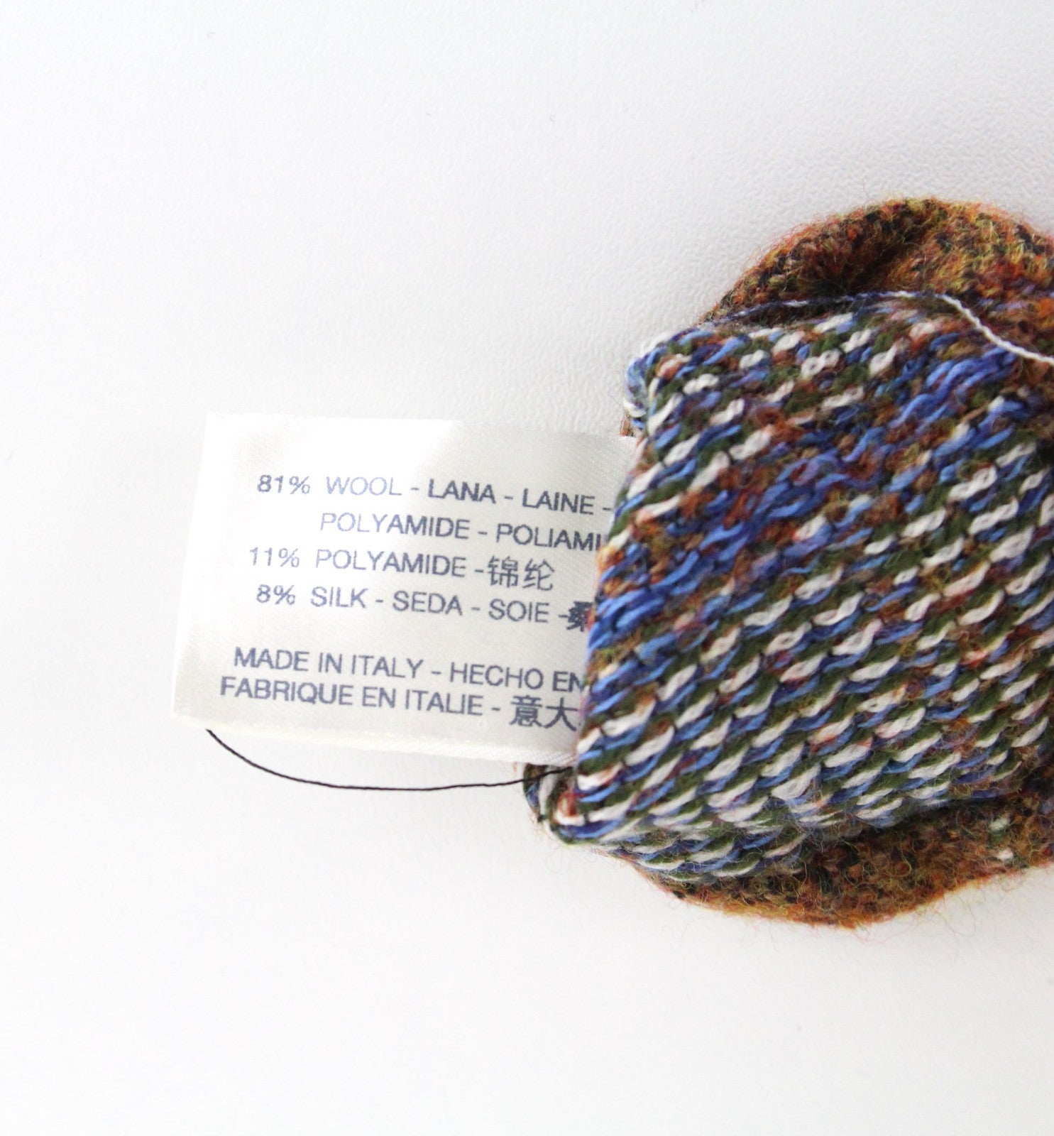 SUITSUPPLY Wool Silk Tie for Men 150x8cm Brown Pointed-End Pattern Formal