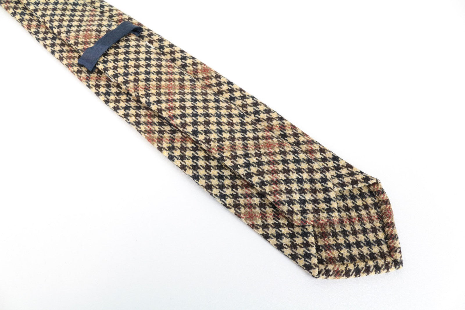 SUITSUPPLY Men's Tie ~150x8cm Houndstooth Brown Wool Cashmere Blend Design