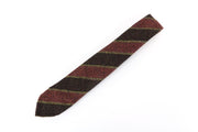 SUITSUPPLY Men's Tie ~150x8cm Brown Pure Wool Striped Pointed-End Classic