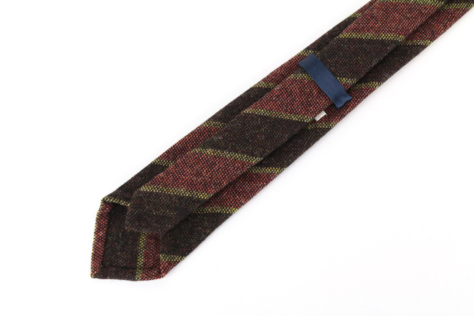 SUITSUPPLY Men's Tie ~150x8cm Brown Pure Wool Striped Pointed-End Classic