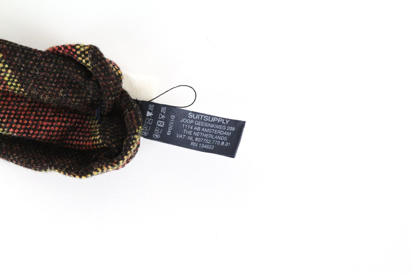 SUITSUPPLY Men's Tie ~150x8cm Brown Pure Wool Striped Pointed-End Classic