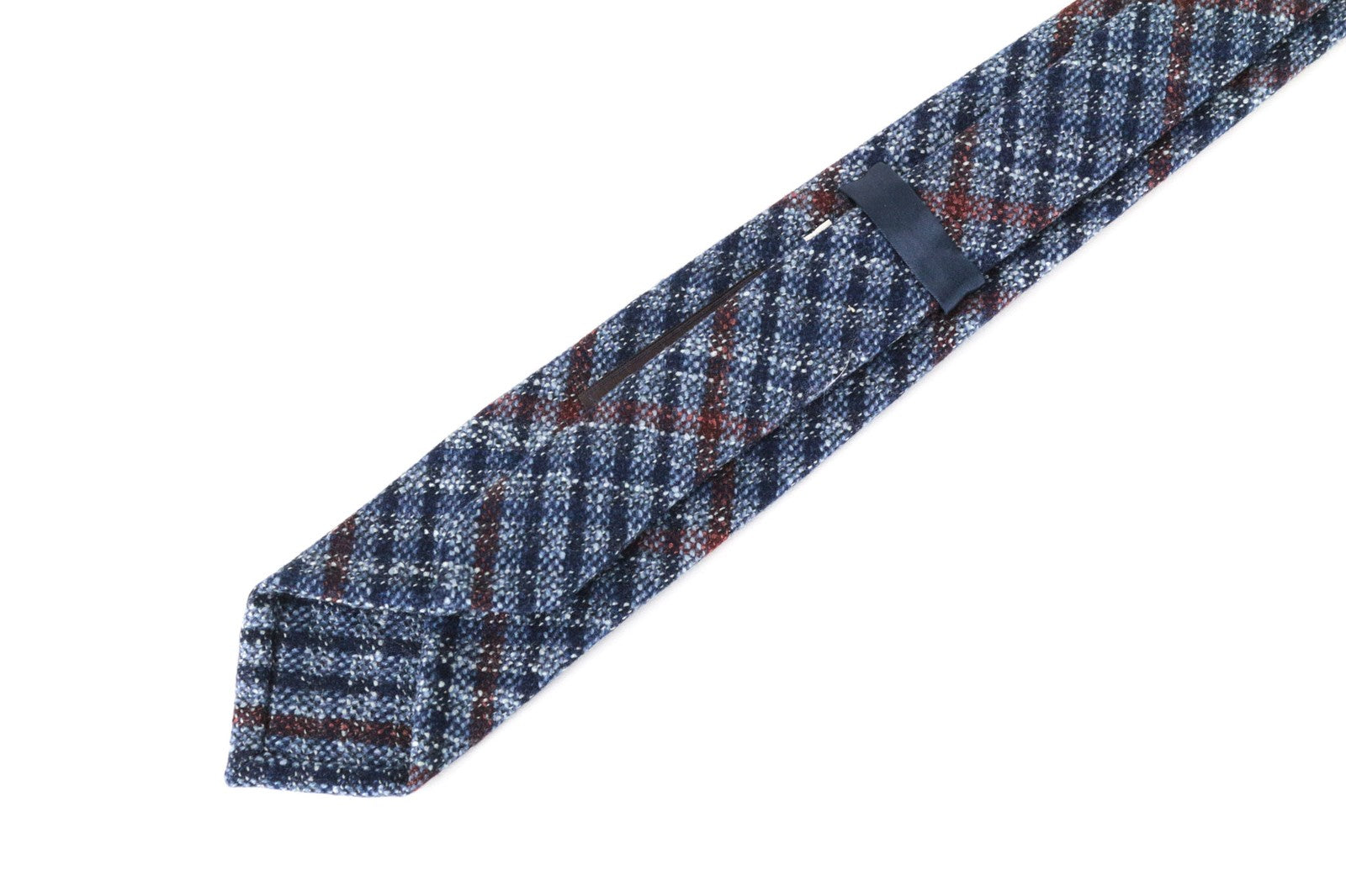 SUITSUPPLY Men's Tie ~150x8cm Blue Checked Pattern Wool Silk Pointed Neck