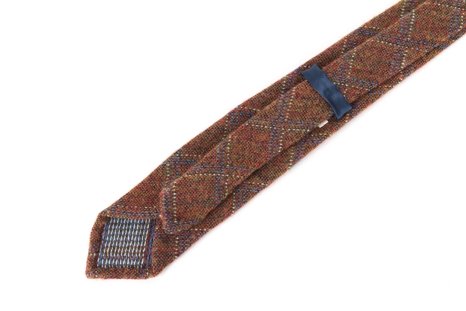 SUITSUPPLY Men's Tie 150x8cm Brown Checked Wool Silk Pointed-End Classic