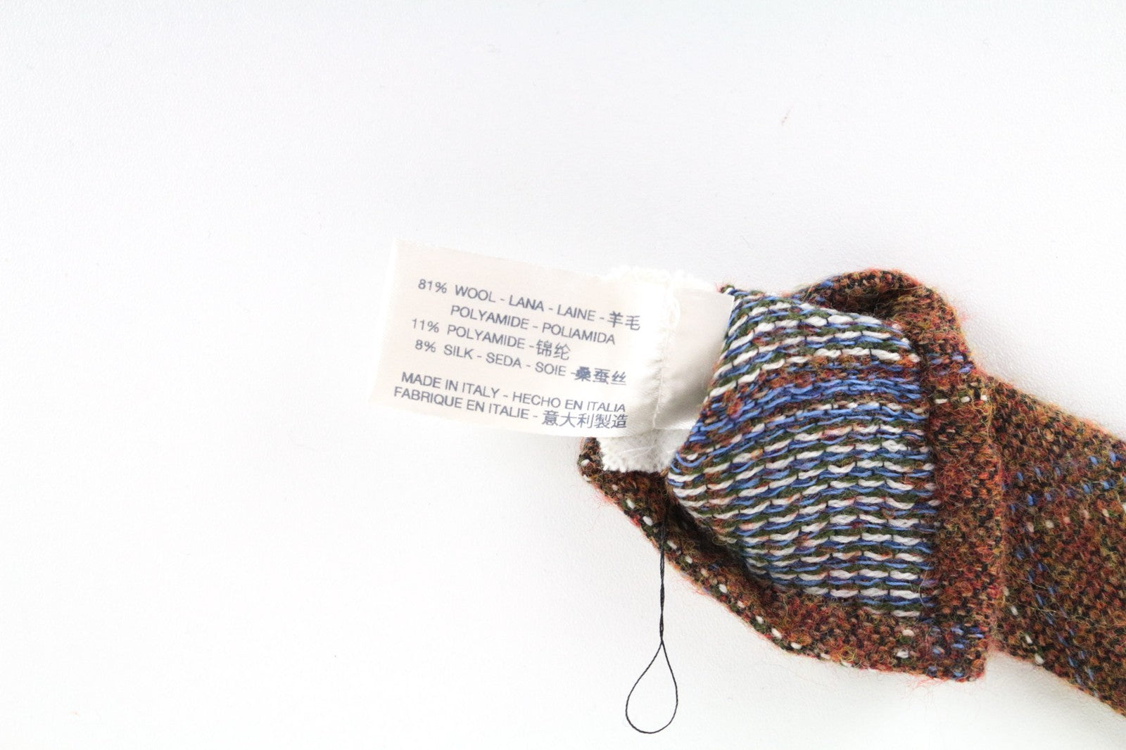 SUITSUPPLY Men's Tie 150x8cm Brown Checked Wool Silk Pointed-End Classic