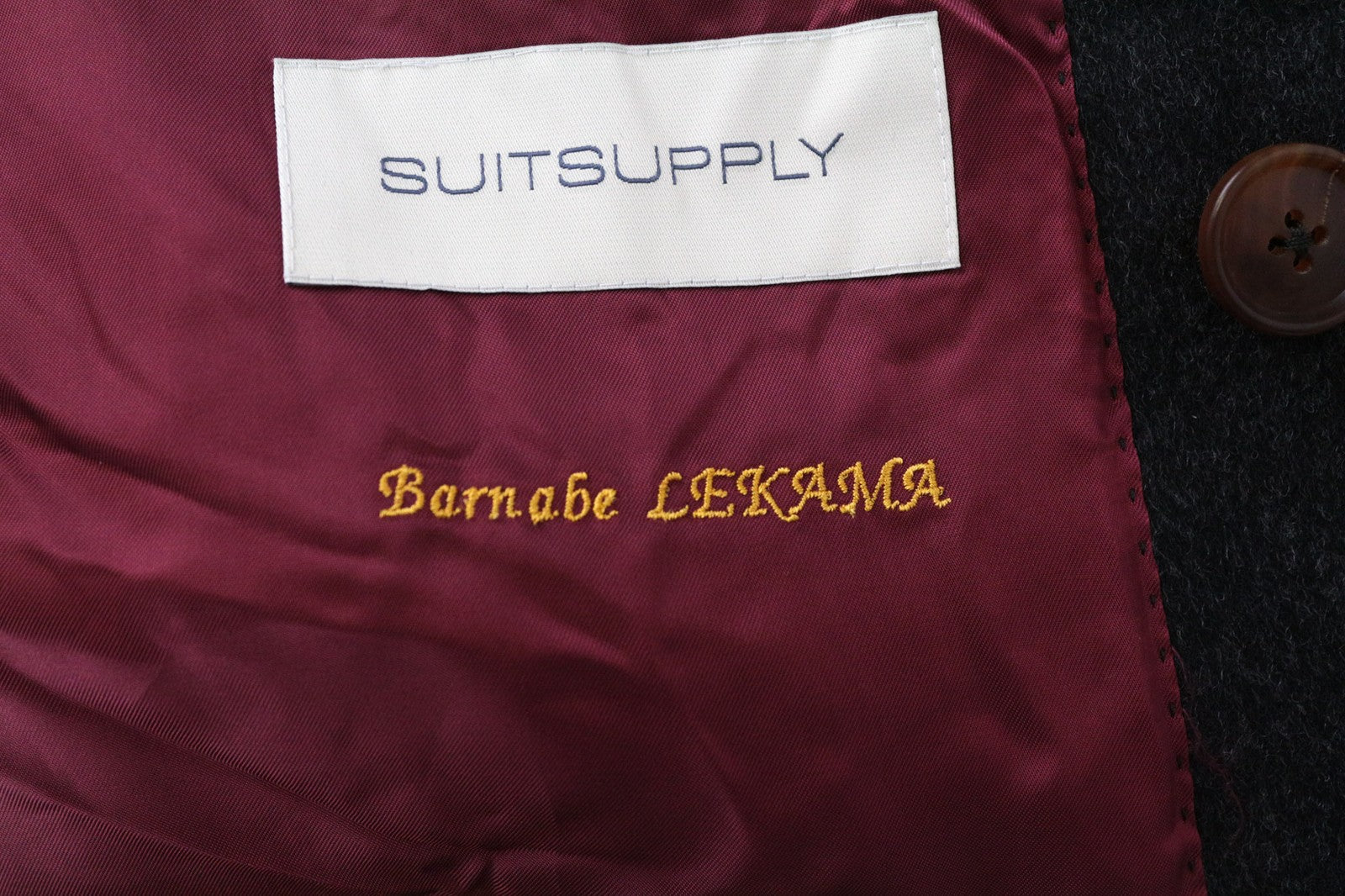 SUITSUPPLY Bleecker Men's Coat UK52S Grey Wool Two-Row Classic Mid-Length