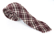 SUITSUPPLY Men's Tie ~150x8cm Wine Red Checked Plaid Wool Blend Classic