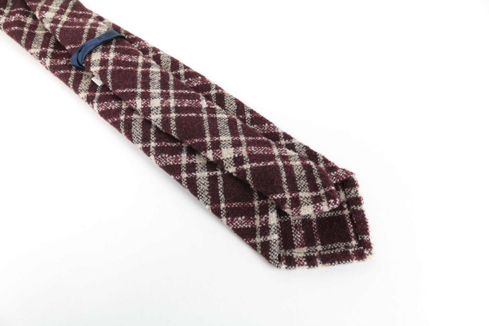 SUITSUPPLY Men's Tie ~150x8cm Wine Red Checked Plaid Wool Blend Classic