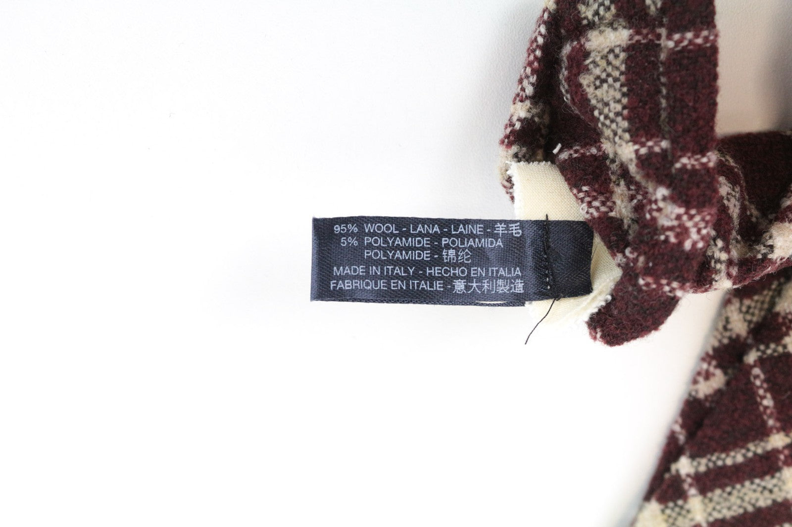 SUITSUPPLY Men's Tie ~150x8cm Wine Red Checked Plaid Wool Blend Classic