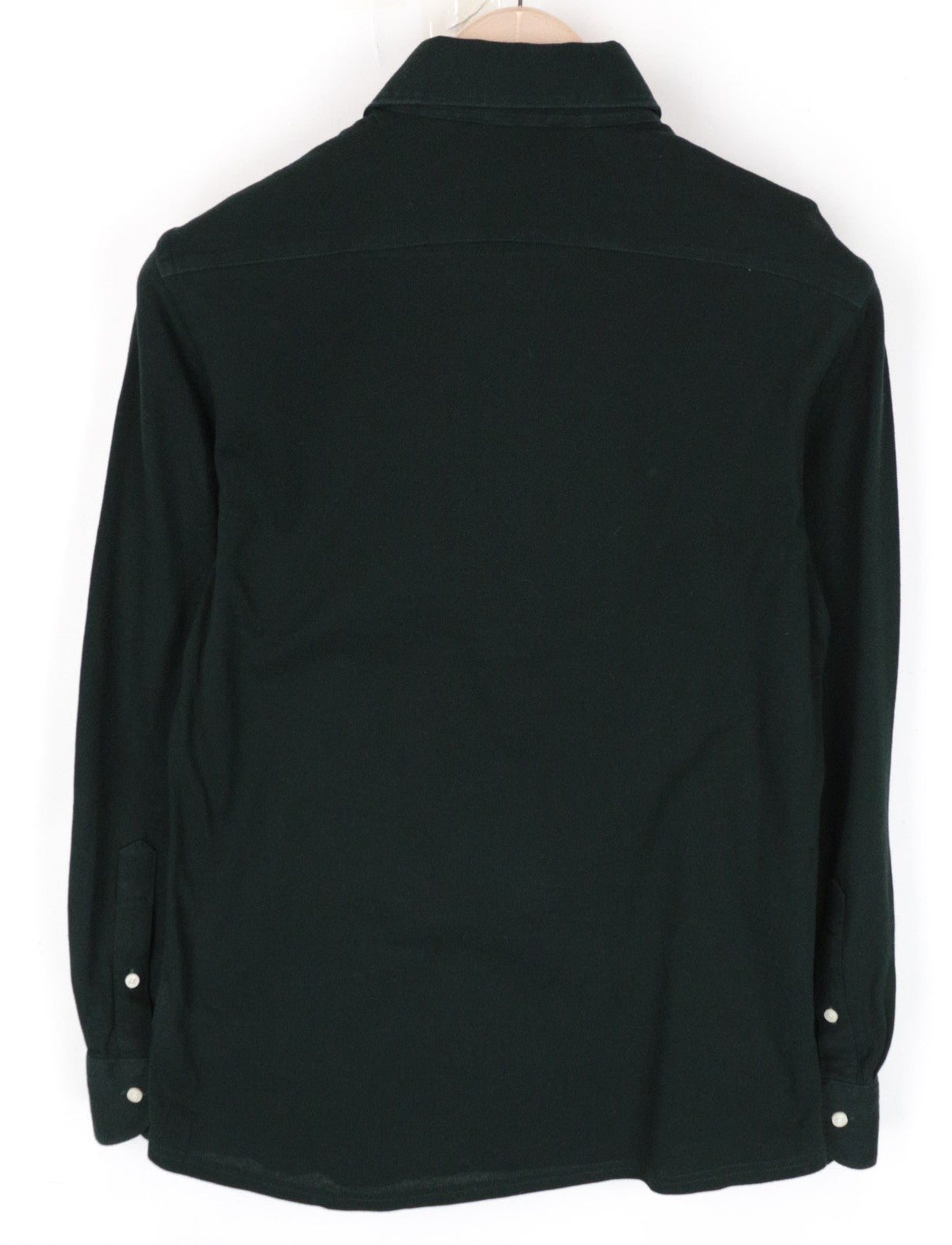 SUITSUPPLY Men's T-Shirt 37/38/14.5/15 Green Extra Slim Fit Polo Long Sleeve