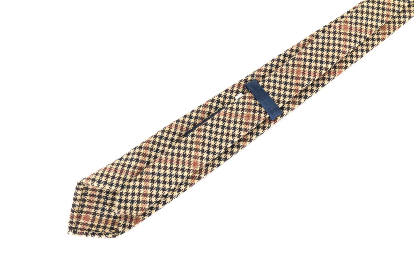 SUITSUPPLY Men's Tie ~150x8cm Brown Wool Cashmere Pointed-End Houndstooth