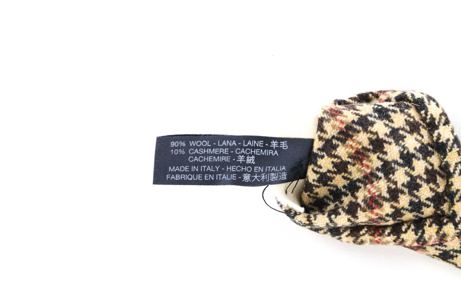 SUITSUPPLY Men's Tie ~150x8cm Brown Wool Cashmere Pointed-End Houndstooth