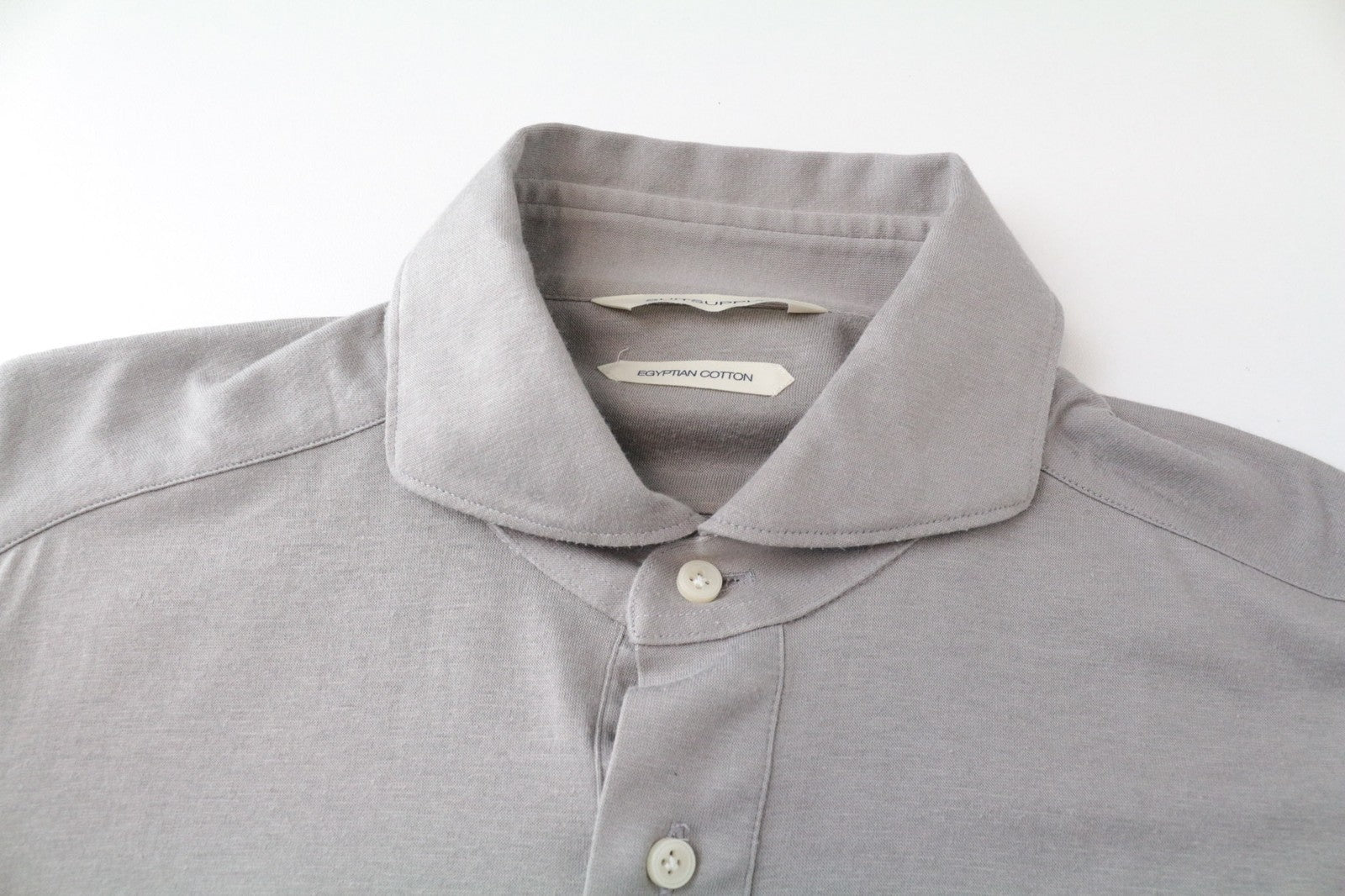 SUITSUPPLY Cutaway Shirt 39/15.5/40/15.75 Brown Egyptian Cotton Extra Slim