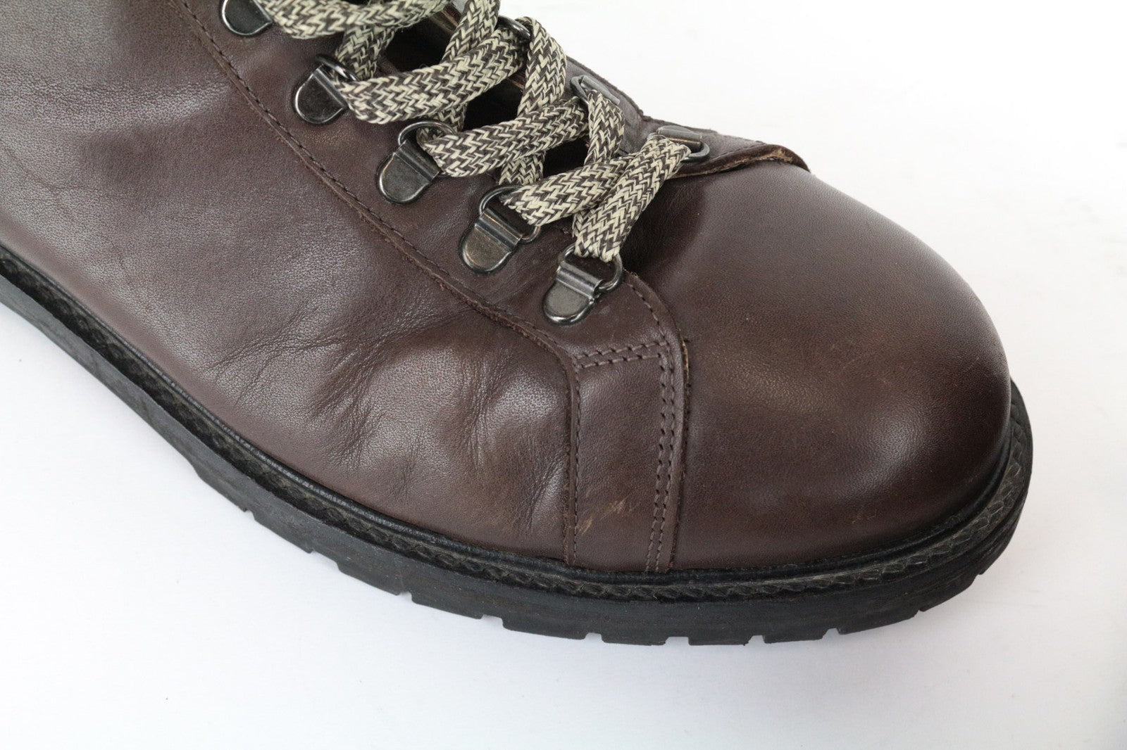 SUITSUPPLY Men's EU44 Brown Leather High-Tops Autumn Winter Casual Sneakers