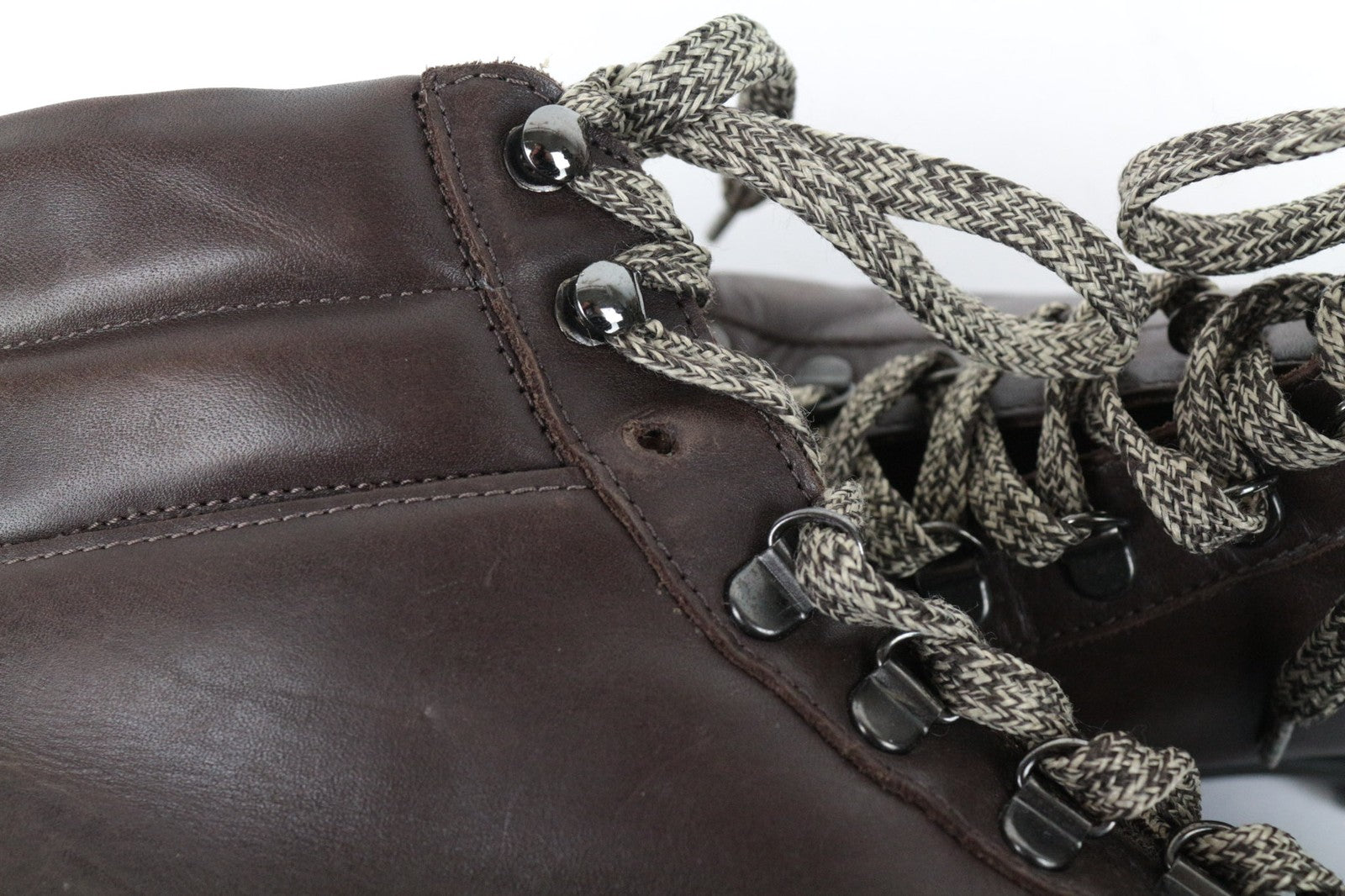 SUITSUPPLY Men's EU44 Brown Leather High-Tops Autumn Winter Casual Sneakers