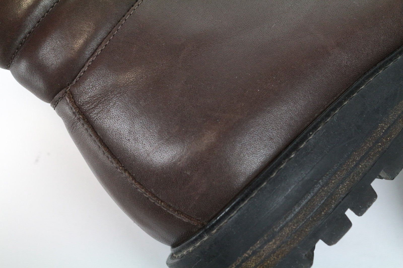 SUITSUPPLY Men's EU44 Brown Leather High-Tops Autumn Winter Casual Sneakers