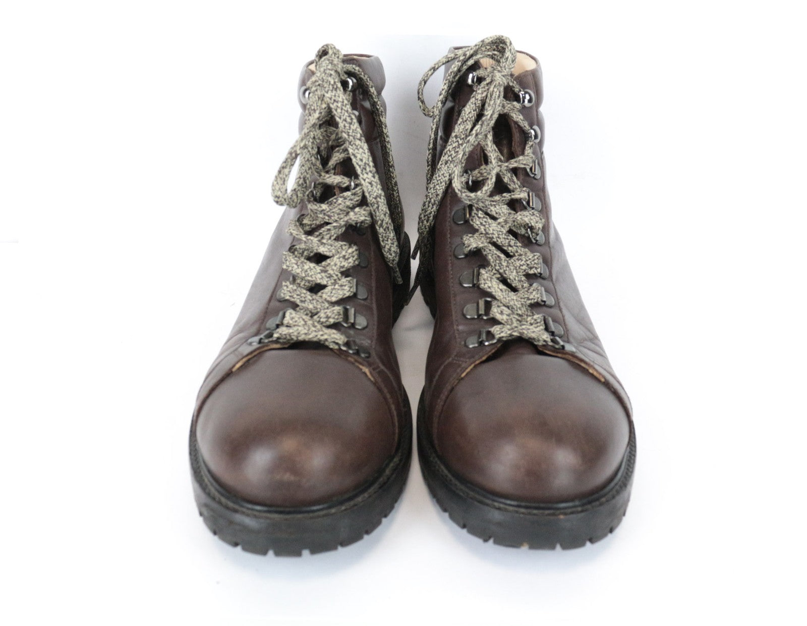 SUITSUPPLY Men's EU44 Brown Leather High-Tops Autumn Winter Casual Sneakers