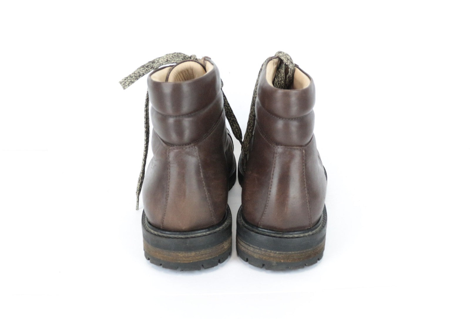 SUITSUPPLY Men's EU44 Brown Leather High-Tops Autumn Winter Casual Sneakers