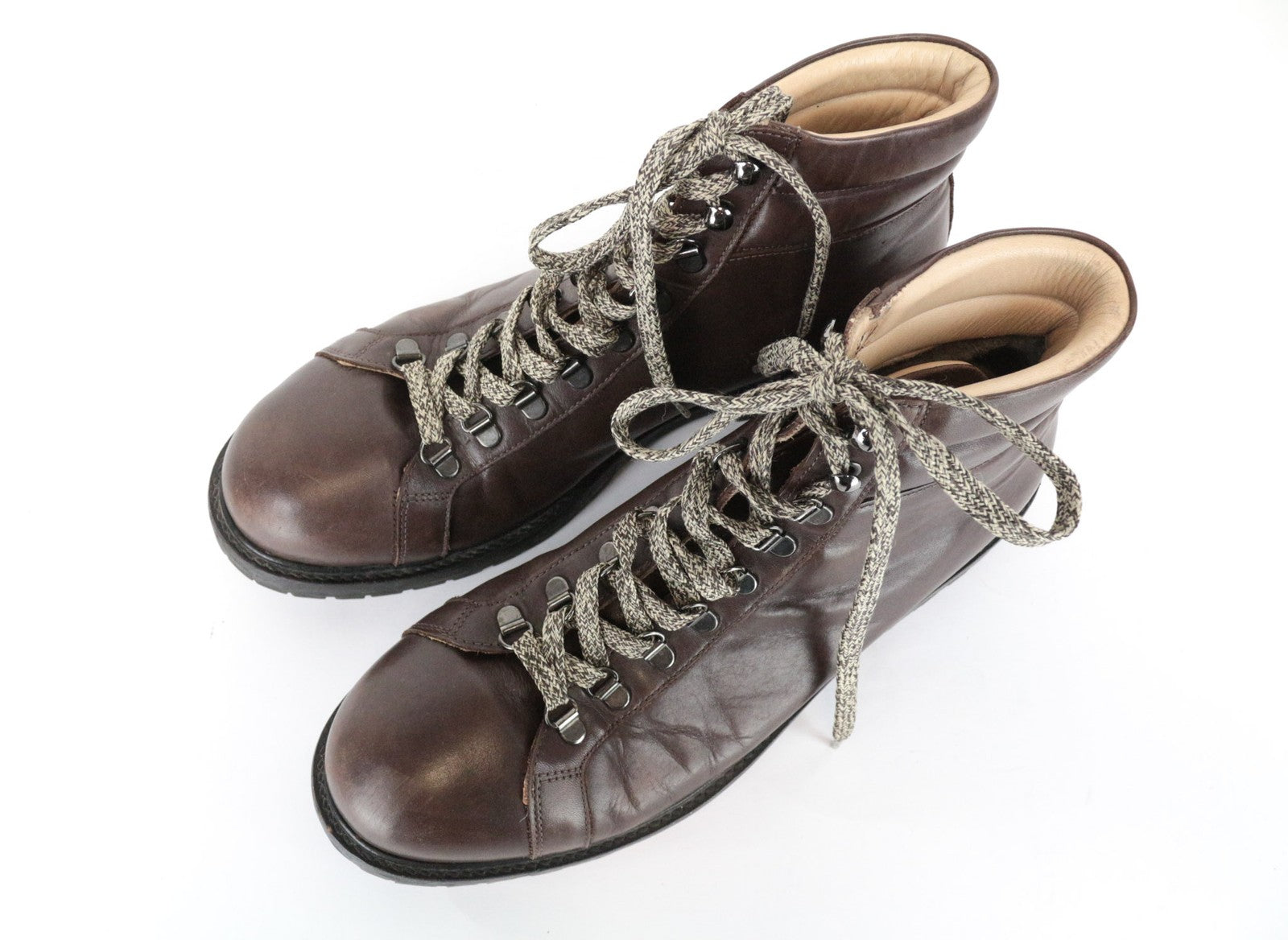 SUITSUPPLY Men's EU44 Brown Leather High-Tops Autumn Winter Casual Sneakers