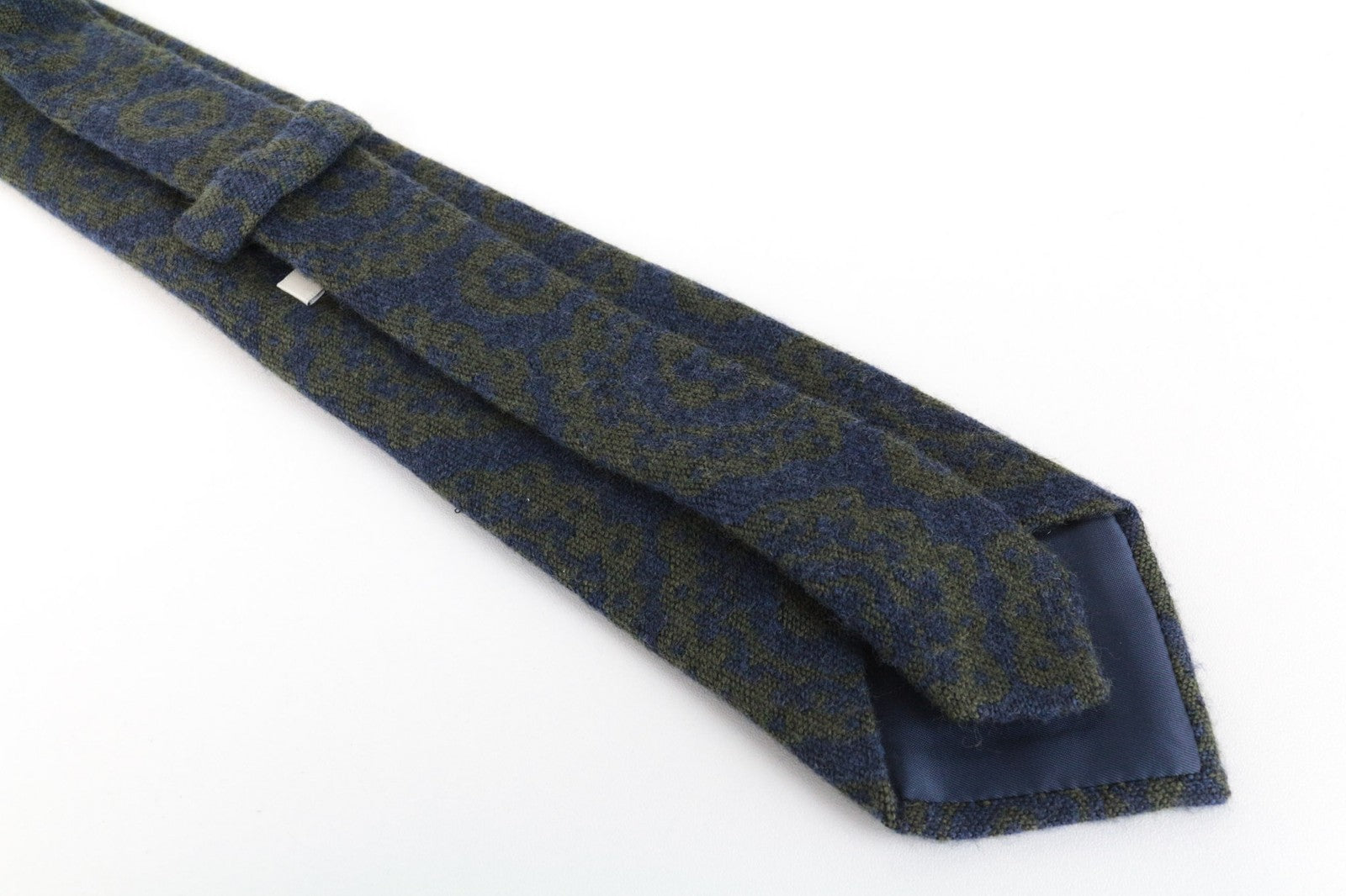 SUITSUPPLY Men's Tie ~150x8cm Blue Graphic Melange Silk Wool Blend Finish
