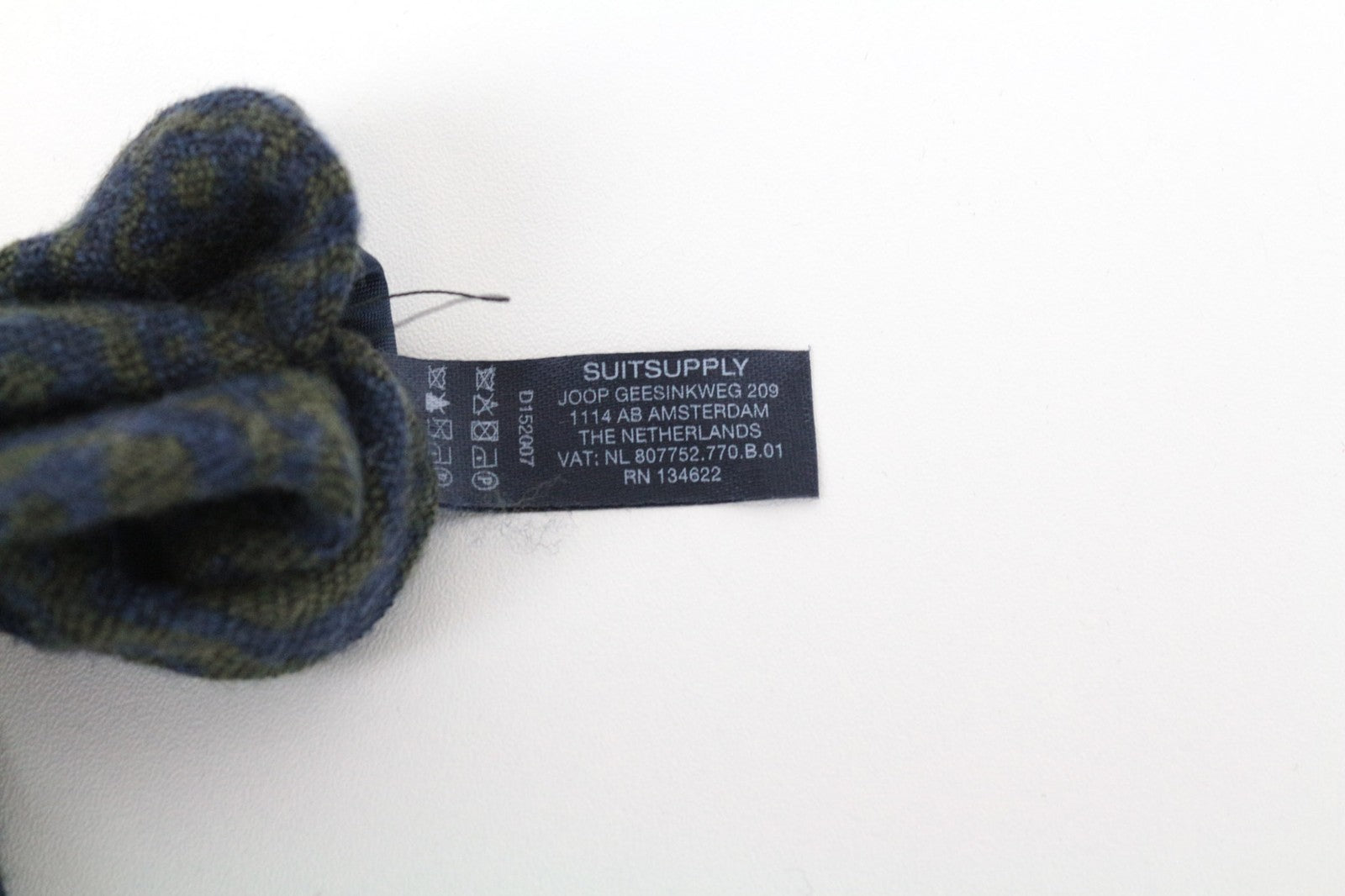 SUITSUPPLY Men's Tie ~150x8cm Blue Graphic Melange Silk Wool Blend Finish