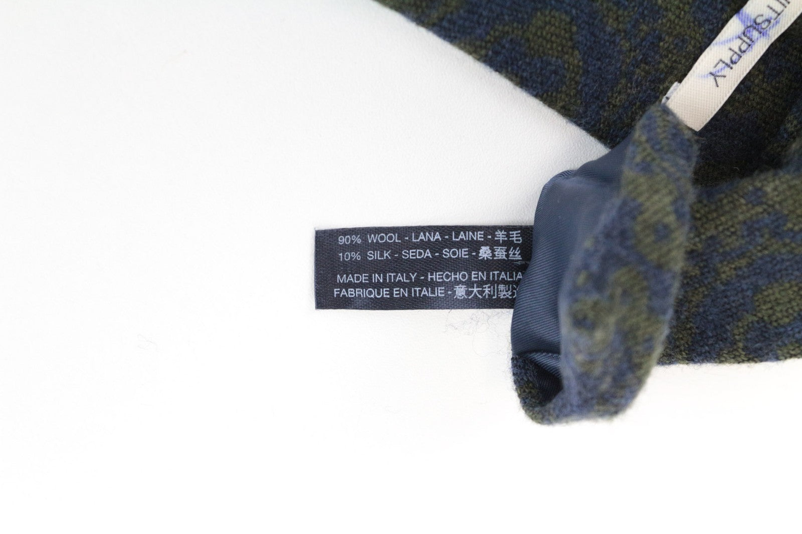 SUITSUPPLY Men's Tie ~150x8cm Blue Graphic Melange Silk Wool Blend Finish