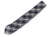 SUITSUPPLY Men's Tie ~150x8cm Navy Checked Pattern Wool Blend Pointed-End