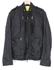 RICHMOND Men's Black Jacket Size 48 Zip-Front Casual Lightweight Long Sleeve