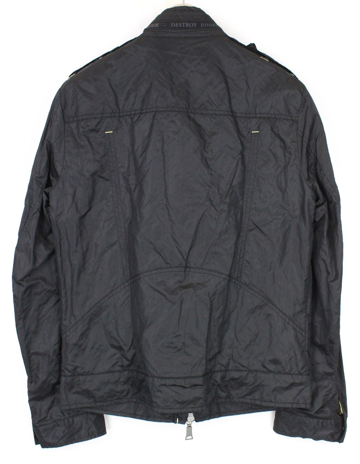 RICHMOND Men's Black Jacket Size 48 Zip-Front Casual Lightweight Long Sleeve