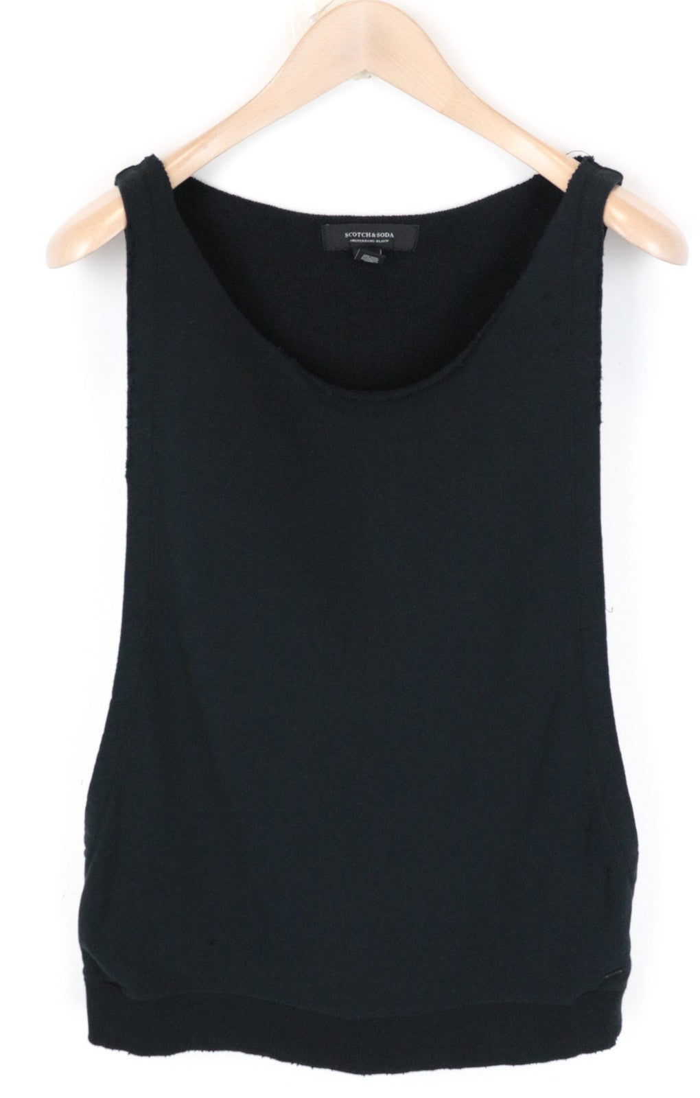 SCOTCH & SODA Ams Blauw Women's S Black Cotton Sleeveless Summer Tank Top