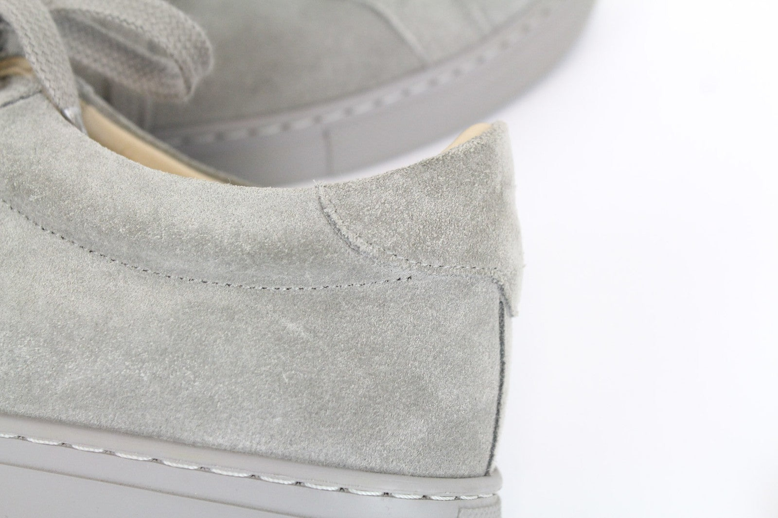 SUITSUPPLY Men's Grey Suede EU41 Lace-Up Low Sneakers for Everyday Wear